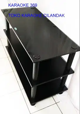 rak meja audio 1m kaca tempered