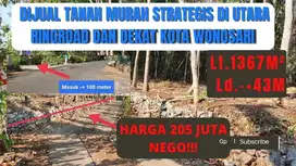 Dijual Tanah Murah Dan Strategis di Utara Kota Wonosari