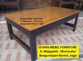 Meja Cafe Warung Rumah Makan Pendek Panjang Lesehan Kayu Mahoni (mlt)
