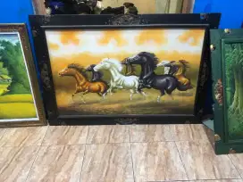 Lukisan kanvas kuda uk besar 120x170