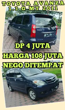 TOYOTA AVANZA 1.3 G MT 2011 DP 4 JUTA