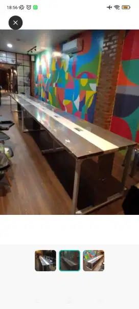 Meja rapat kantor 4 meter custom