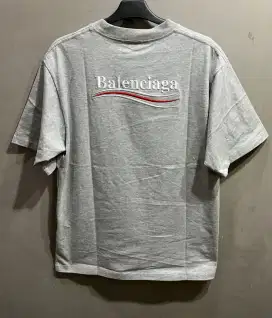 BALENCIAGA POLITICAL CAMPAIGN RED WAIVE GREY T-SHIRT