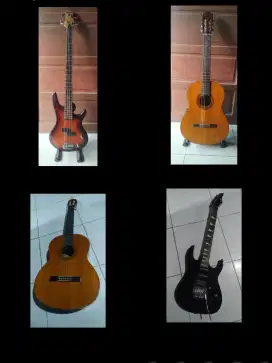 Pketan borongan gitar listrik,klasik elektrik,klasik dan bass nett