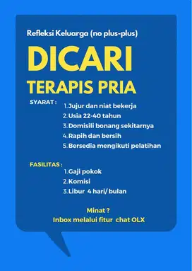 Lowongan Kerja Terapis Pria