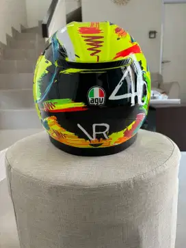 Helm AGV K3 kondisi mulus motif Rossi Winter Tes 2019 full set