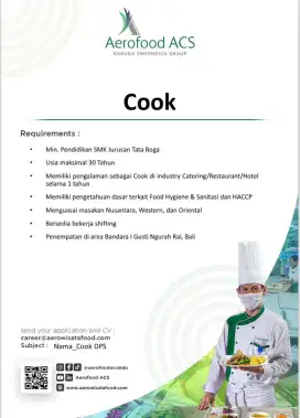 Lowongan Pekerjaan Cook