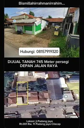 Tanah strategis di jalan padang jaya majenang