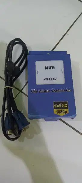 VGA TO AV, Converter Vga to Rca /Av + Kabel Vga Baru..