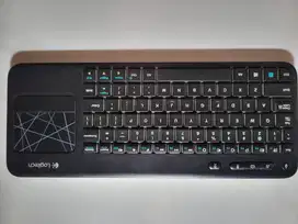 Keyboard Wireless Logitech With Touchpad K400R Plus Original Hitam