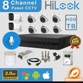 PAKET CCTV MURAH 2MP AUDIO 8 CHANEL CAMERA TINGGAL PASANG