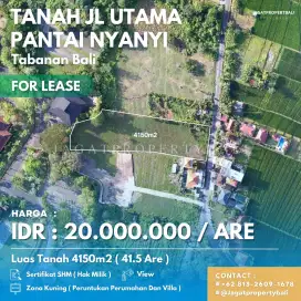 Disewakan Tanah Di Pinggir Jalan Pantai Nyanyi