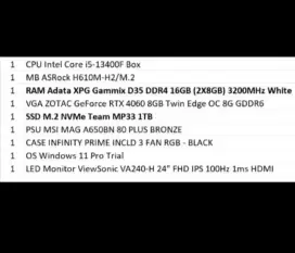 PC GAMING ZOTAC RTX 4060 BARU