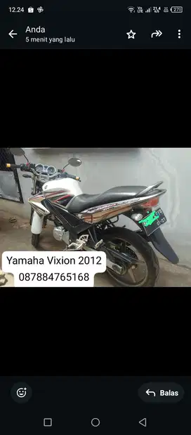 Yamaha Vixion 2012 mulus halus siap pakai