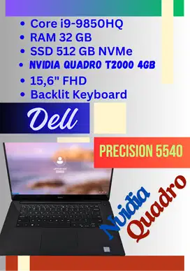 DELL PRECISION 5540 CORE i9-9850 RAM 32 GB NVIDIA QUADRO T2000 4GB