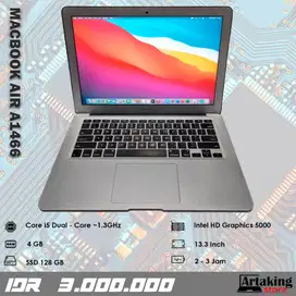 Macbook AIR A1466 (2013) - Core i5 - Ram 4 GB - Sudah SSD