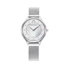 Aigner Velletri AGW.233001 Ladies White Mother Of Pearl Mesh Strap