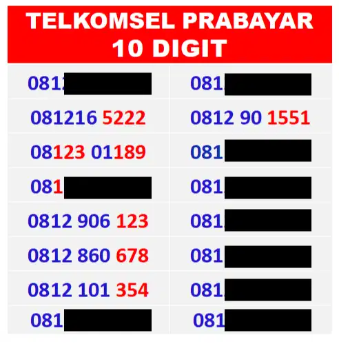 TELKOMSEL 10 DIGIT