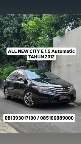 ALL NEW CITY E 1.5 Automatic
TAHUN :  2012,plat AD