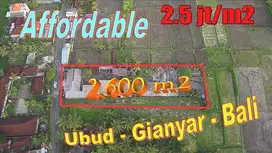 FOR SALE Cheap property 2,600 m2 in Blahbatuh