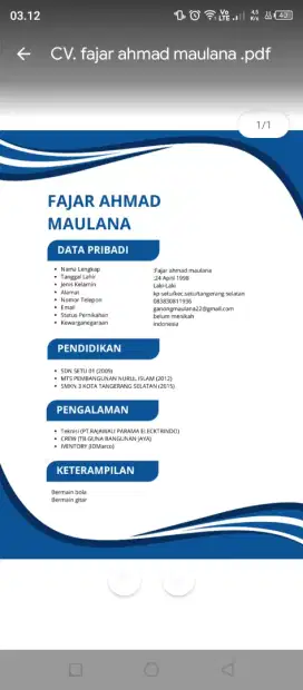 INFO LOKER DONG