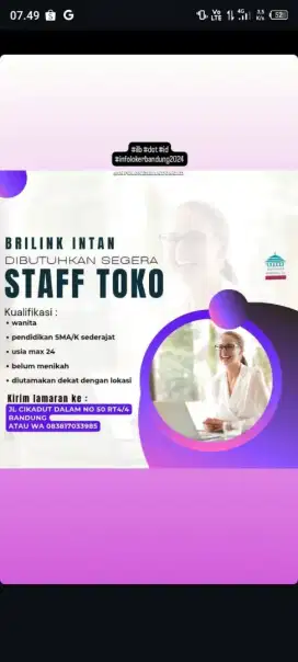 loker staff toko