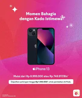 IPHONE 13 HANYA 9jt-AN BISA CICILAN HINGGA 0% DIERAFONE SIPIN JAMBI