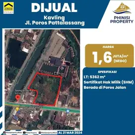 DIJUAL TANAH KAVLING DI POROS JALAN PATTALASSANG GOWA