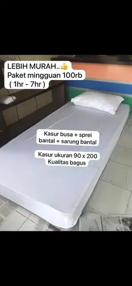 Sewa Kasur Mingguan lebih hemat ( Paket 100rb/minggu ) 1hr - 7hr