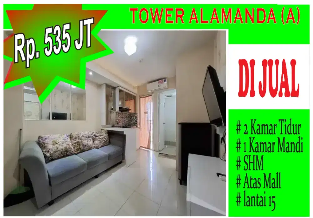 Dijual unit 2 Kamar Atas Mall Bassura City jakarta tikur