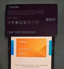 KARTU E-TOLL/E-MONEY TAPCASH BNI EDISI JENIUS