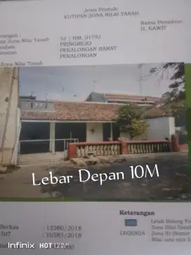 DIJUAL TANAH BAGUNAN BINAGRIYA JL. MERPATI NO 2