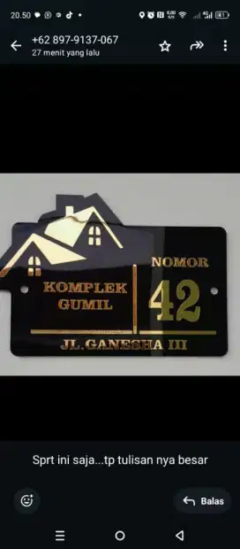 Nomor rumah akrilik