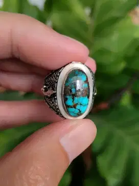 pirus persia blue fancy lawasan ring perak