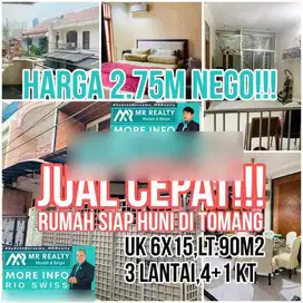 Rumah Siap Huni di Tomang 3 Lantai Akses Jalan 2 Mobil