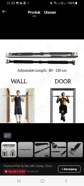 Alat bantu peninggi badan/ Pull Up Door Chinning Bar
