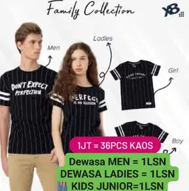 Kaos premium couple familiy sisa garment