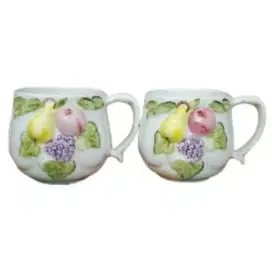 Cangkir keramik motif buah