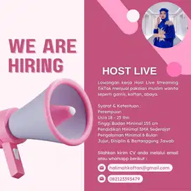 LOWONGAN HOST LIVE TIKTOK