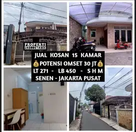 JUAL KOS KOST KOSAN 15 KAMAR DI KEL BUNGUR SENEN JAKARTA PUSAT