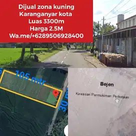 Dijual tanah zona kuning di Karanganyar kota