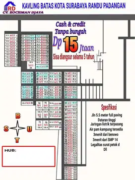 Dp 15jt kavling siap bangun lokasi randu Padangan mepet pakal sby bart