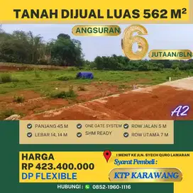 Dijual Tanah 562 m Bisa Diangsur 5 Tahun Tanpa Riba