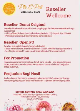 Penjaga Toko & Freelance Penjualan Donut Kentang Premium