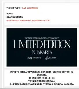 Jual tiket konser infinite