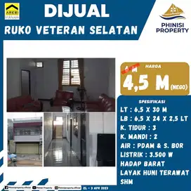 DIJUAL Ruko Tengah Kota Jalan Veteran Selatan