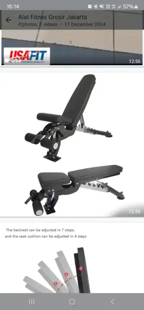 Alat Fitness Adjustabel Bench FID USAFIT 1200