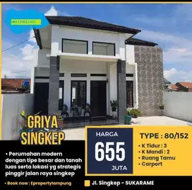 RUMAH RUKO DAN TANAH DI SUKARAME DEKAT UIN