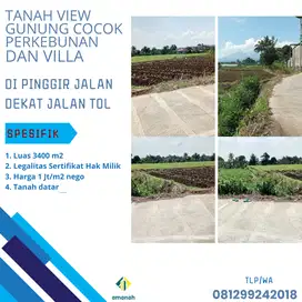 Tanah Bogor Pinggir Jalan Dekat Jalan Tol Cocok Kebun Dan Villa