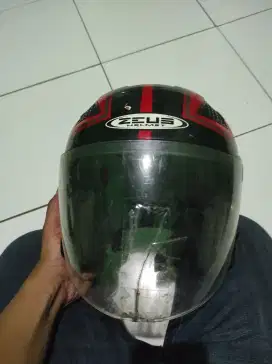 Helm Zeus 610 Zs610 double visor merah